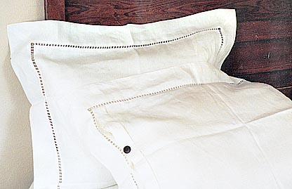 Linen Hemstitch Standard Size 21"x26" Pillow Sham. Linen colored